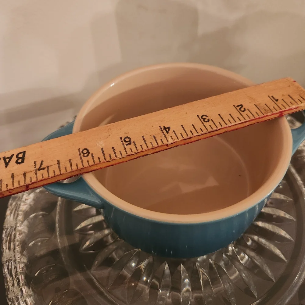 Le Creuset Mini Cocotte Stoneware Bowl | Deep Teal | 18-10 | No Lid | French Kit